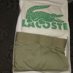 Lacoste Men Green And White Pajamas Long Sleeve And Pajama Pants